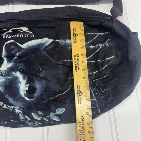 Vintage 90s Wolf Duffel Bag Lightening Brevard Zoo Adjustable Grunge Goth cyber - Picture 6 of 11